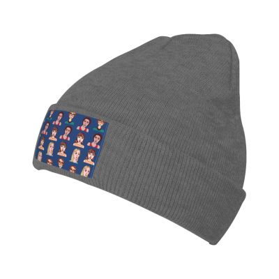 MULIHU Cartoon Girl Seamless Pattern Beanie Hat for Men Women Winter Warm Knit Hats Ski Hat Skull Cap Deep Heather