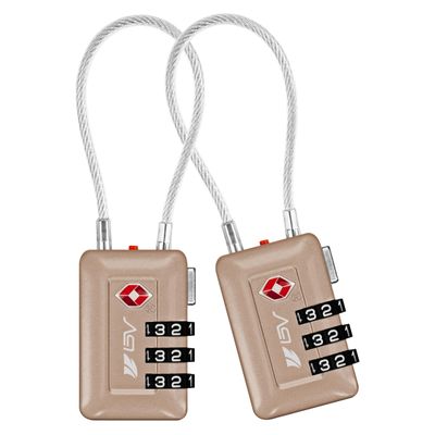 TSA Accepted Luggage Travel Lock, Set-Your-Own Combination Lock for School Gym Locker, Luggage Suitcase Baggage Locks, Filing Cabinets, Toolbox, Case (Titanium, 2 Pack)