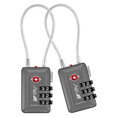 TSA Accepted Luggage Travel Lock, Set-Your-Own Combination Lock for School Gym Locker, Luggage Suitcase Baggage Locks, Filing Cabinets, Toolbox, Case (Slate Gray, 2 Pack)