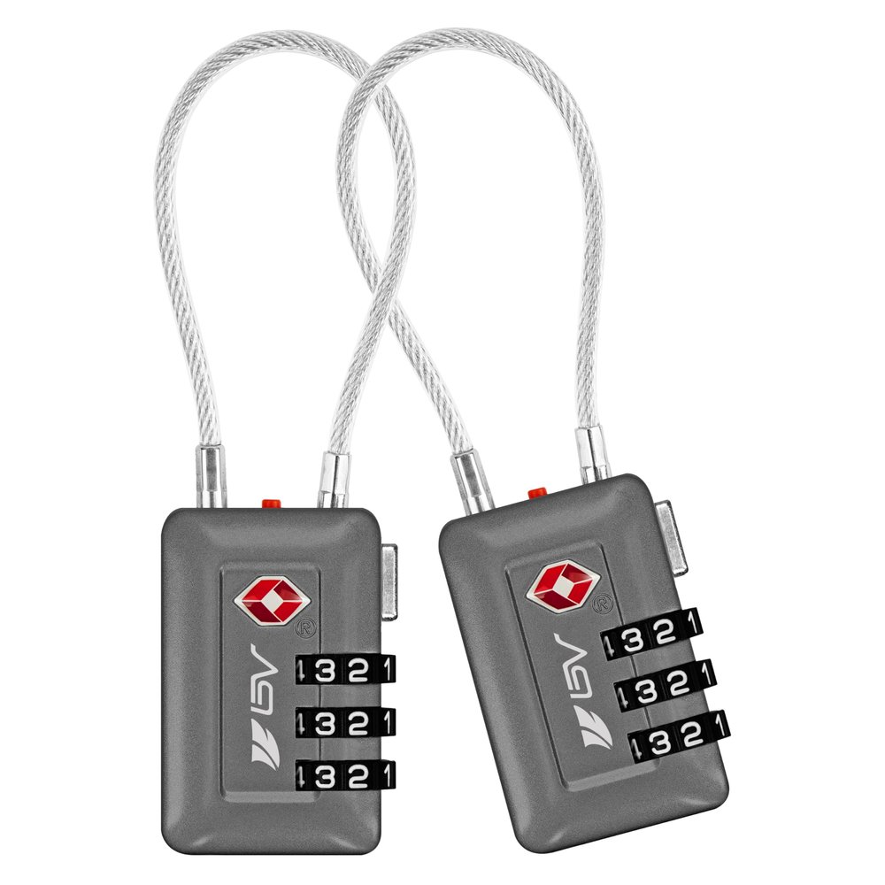 TSA Accepted Luggage Travel Lock, Set-Your-Own Combination Lock for School Gym Locker, Luggage Suitcase Baggage Locks, Filing Cabinets, Toolbox, Case (Slate Gray, 2 Pack)