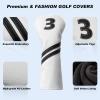 Golf Club Covers,4pcs Golf Head Covers for Woods and Driver Fairway Hybrids for Golf Clubs Women Men view 3