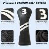 3 5 Wood Head Cover,PU Leather Fairway Wood Headcovers for Golf Clubs Women Men view 3