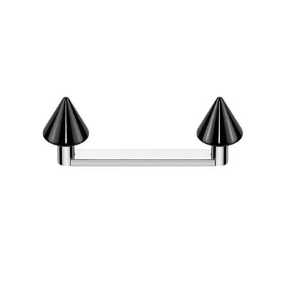 Pierced Owl ASTM F-136 Implant Grade Titanium Internally Threaded Spike Tops Flat Surface Barbell (Black)