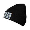 MULIHU Chamomile Seamless Pattern Beanie Hat for Men Women Winter Warm Knit Hats Ski Hat Skull Cap Black view 1