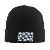 MULIHU Chamomile Seamless Pattern Beanie Hat for Men Women Winter Warm Knit Hats Ski Hat Skull Cap Black view 2