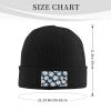MULIHU Chamomile Seamless Pattern Beanie Hat for Men Women Winter Warm Knit Hats Ski Hat Skull Cap Black view 3