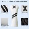 Golf Hybrid Headcover,PU Leather Hybrid Golf Clubs Cover for Women Men view 3