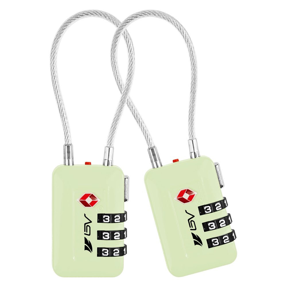 TSA Accepted Luggage Travel Lock, Set-Your-Own Combination Lock for School Gym Locker, Luggage Suitcase Baggage Locks, Filing Cabinets, Toolbox, Case (Mint Green, 2 Pack)