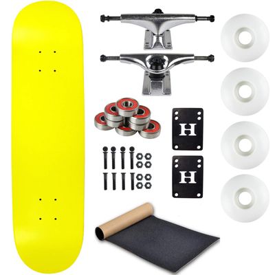 Moose Complete Skateboard Neon Yellow 7.5" with Silver Trucks and White Wheels