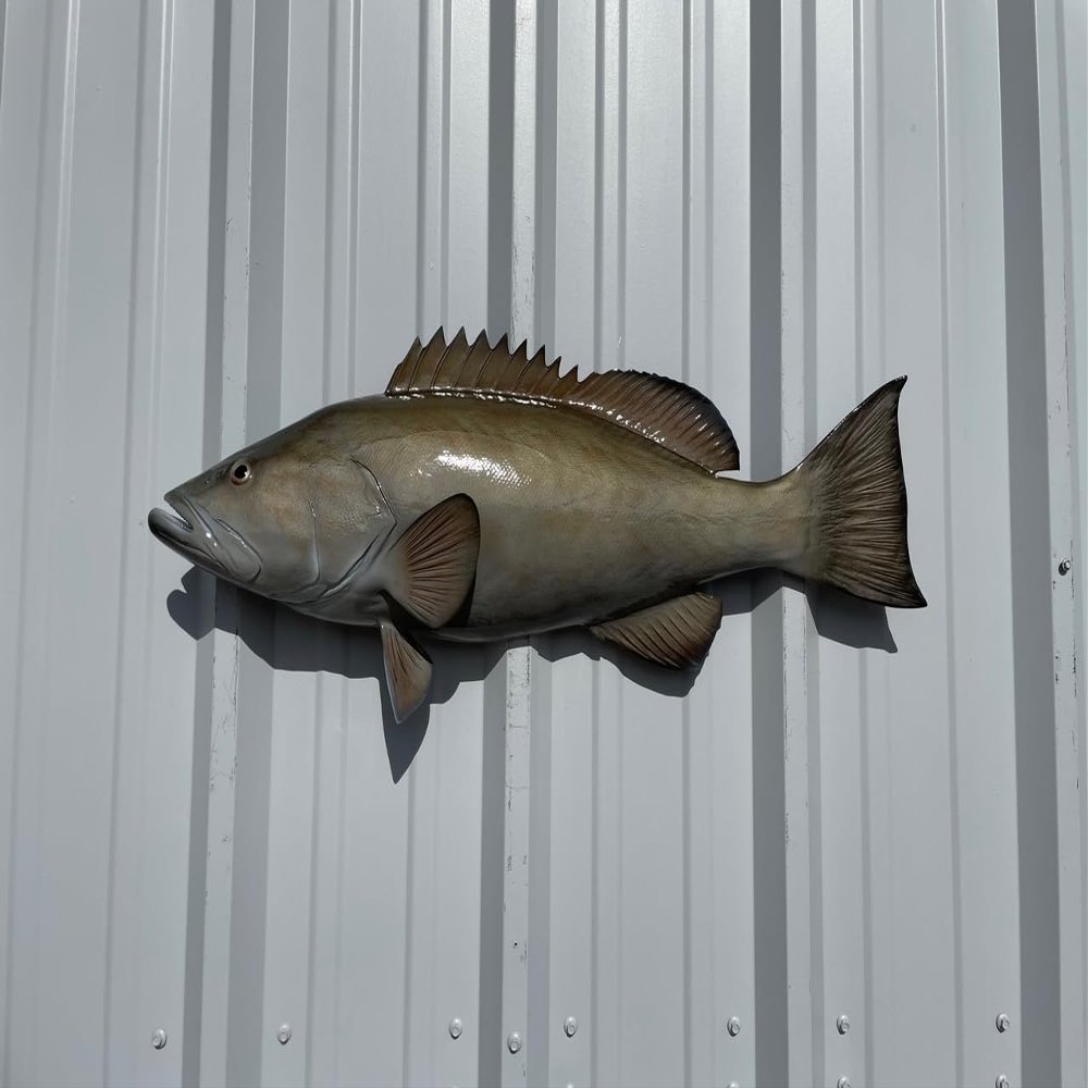 32" Gag Grouper Half Sided Fish Mount Replica - Affordable Coastal Decor - Indoors Or Outside