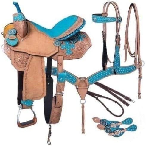Empire Saddlery Western Leather Premium Adult Horse Saddle Size 14" to 18" Inches Seat (ES_19 (18)