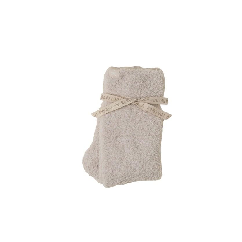 Barefoot Dreams CozyChic Youth Socks, Stone, One Size