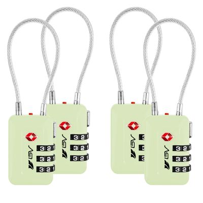 TSA Accepted Luggage Travel Lock, Set-Your-Own Combination Lock for School Gym Locker, Luggage Suitcase Baggage Locks, Filing Cabinets, Toolbox, Case (Mint Green, 4 Pack)