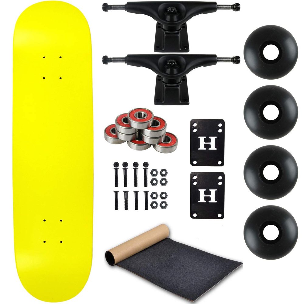 Moose Complete Skateboard Neon Yellow 7.5" with Black Trucks and Black Wheels