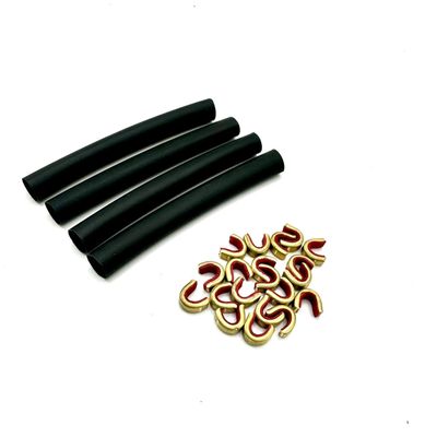 Speed Noks w/Shrink Tube- Red Brass Nok Sets - Bowstring Speed Nocks - D-Loop & Peep Kit (20 Pack w/Tube)