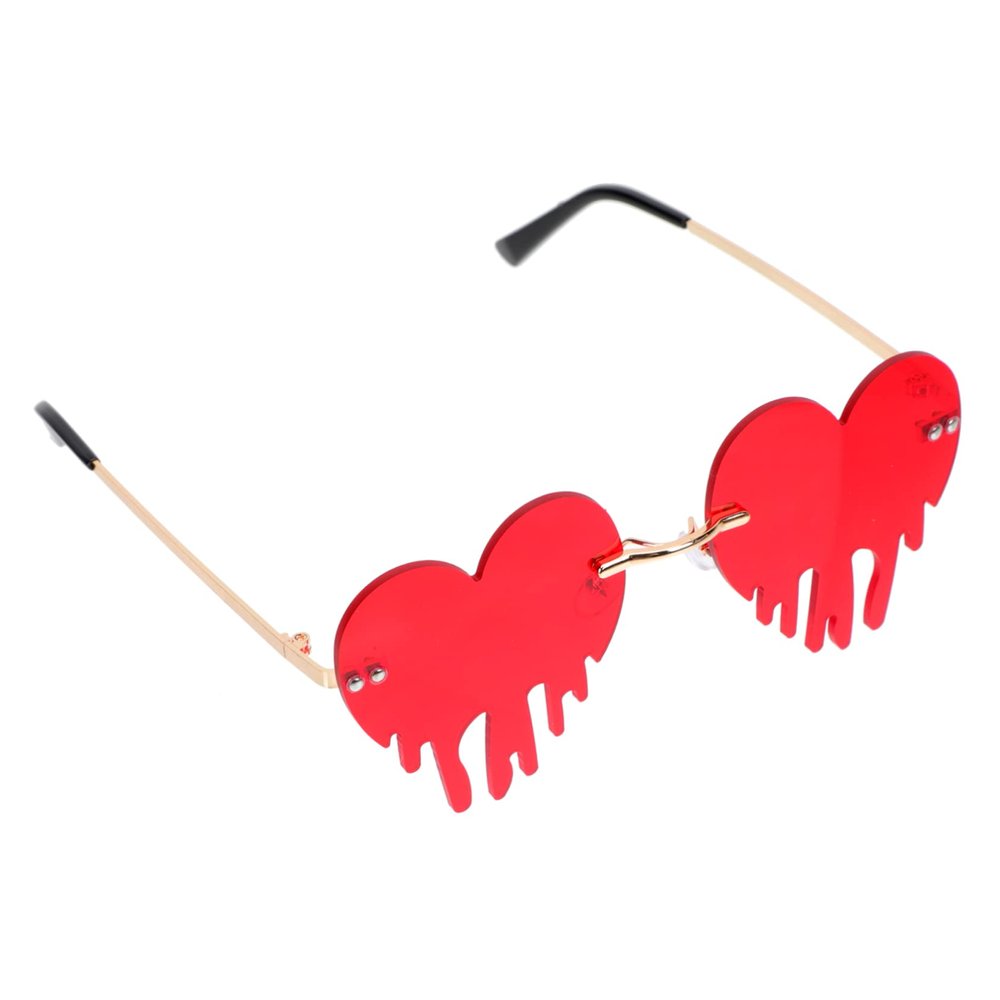 CAJDEOPYE 1pc Heart Glasses Interesting Glasses Funny Sunglasses Decorative Rimless Sunglasses Chic Heart-Shaped Tears Sunglasses Sunglasses Heart-Shaped Tears Decor Glasses/165