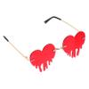 CAJDEOPYE 1pc Heart Glasses Interesting Glasses Funny Sunglasses Decorative Rimless Sunglasses Chic Heart-Shaped Tears Sunglasses Sunglasses Heart-Shaped Tears Decor Glasses/165 view 1