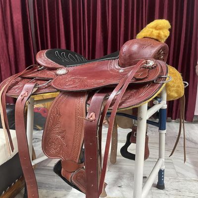 Empire Saddlery Western Leather Premium Adult Horse Saddle Size 14" to 18" Inches Seat (ES_15 (18)