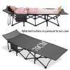 Portable Folding Beds max Loading 440lbs Breathable and Comfortable, Folding Camping Cot with Side Pockets, for Camping Tent Office Outdoor Travel view 3