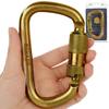 DEKABR Heavy Duty Alloy Steel Auto-Locking Climbing Carabiner - 45KN Twist Lock Carabiner for Rock and Tree Climbing, Quick Release, Rescue, and Mountaineering. ANAB Certified, 4.21-inch, Large, Gold view 1