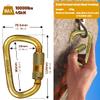 DEKABR Heavy Duty Alloy Steel Auto-Locking Climbing Carabiner - 45KN Twist Lock Carabiner for Rock and Tree Climbing, Quick Release, Rescue, and Mountaineering. ANAB Certified, 4.21-inch, Large, Gold view 2
