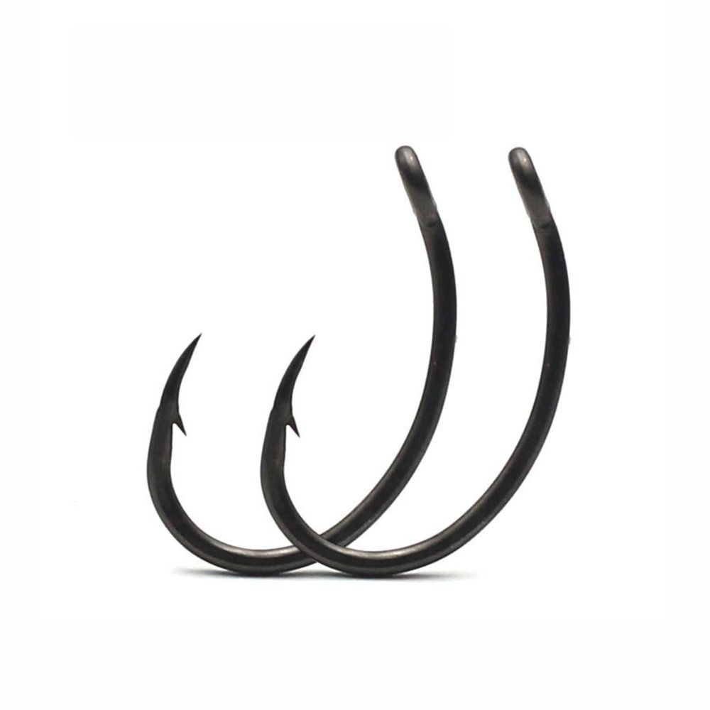 Fishing Supplies 30pcs PTFE Coated Carp Fishing Hook Barbed Wide Gap Hook High Carbon Steel Method Feeder Carp Hair Rig Hook for Carp Accessories Fishing Accessories(30PCS-Size 2)