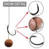 Fishing Supplies 30pcs PTFE Coated Carp Fishing Hook Barbed Wide Gap Hook High Carbon Steel Method Feeder Carp Hair Rig Hook for Carp Accessories Fishing Accessories(30PCS-Size 2) view 4