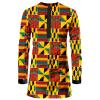 African Mens Shirt Traditional Long Sleeve Dashiki Print Cotton Wax Cloth Top V041 X-Large view 1