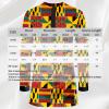 African Mens Shirt Traditional Long Sleeve Dashiki Print Cotton Wax Cloth Top V041 X-Large view 3
