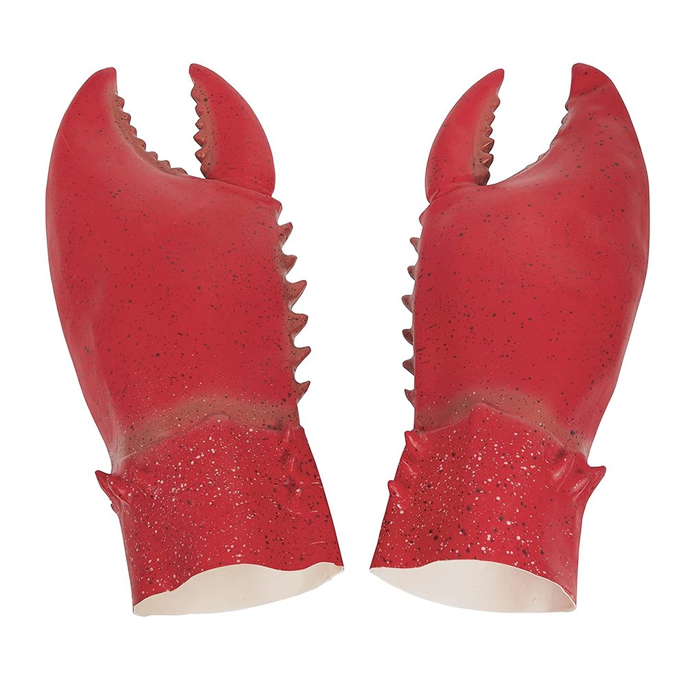 Beisto Halloween Funny Gloves Latex Giant Lobster Crab Claws Gloves Adults Cosplay Party Costume Hand Play Game Props Accessories