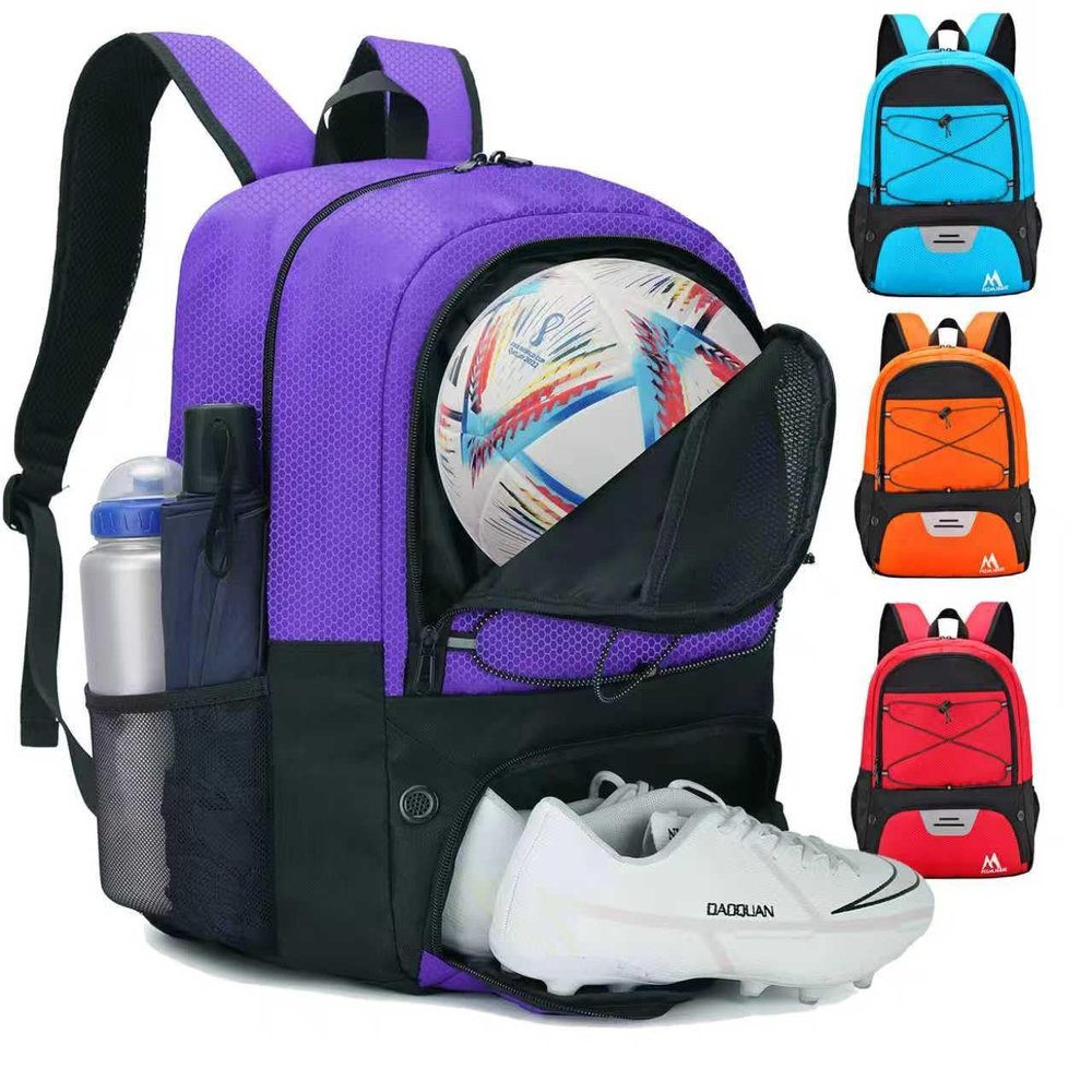 Hsmihair Soccer Bag-Soccer Backpack&Backpack for & Football Volleyball & Basketball,with Ball Compartment and Separate Cleat (Purple)
