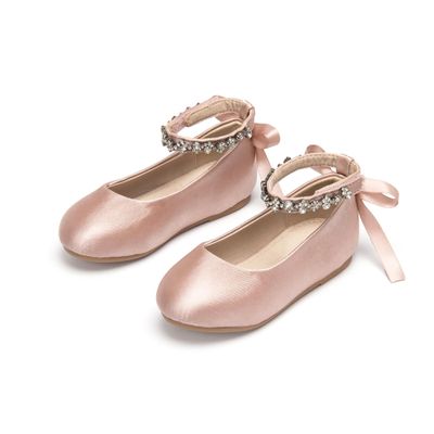Otter MOMO Toddler/Little Girls Flower Girl Ballerina Flats Shoes Slip-on School Party Pink Dress Shoes Size 13