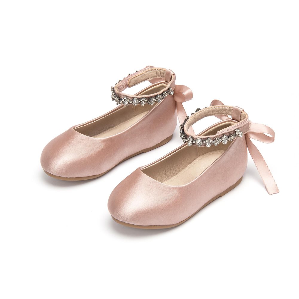 Otter MOMO Toddler/Little Girls Flower Girl Ballerina Flats Shoes Slip-on School Party Pink Dress Shoes Size 13