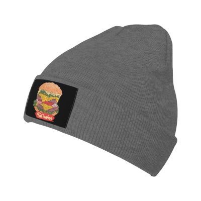 MULIHU Cartoon Hamburger Beanie Hat for Men Women Winter Warm Knit Hats Ski Hat Skull Cap Deep Heather