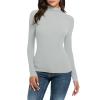 Women's Cloud Feeling Long Sleeve Shirts with Thumb Hole for Women Mock Neck Yoga T-Shirts Workout Tops 2024 view 1