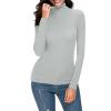 Women's Cloud Feeling Long Sleeve Shirts with Thumb Hole for Women Mock Neck Yoga T-Shirts Workout Tops 2024 view 4