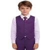 Boys Suit Kids Prom Suits Vest and Pants Set for Toddler Boy Slim Fit Purple Tuxedo Suit 4T Wedding Ring Bearer Outfit Dress Clothes view 1