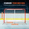 VEVOR Street Hockey Net, Indoor Outdoor Steel Hockey Goal, Official Regulation Pro Hockey Training Goal Set, Portable Hockey Goal with Net, Easy Assemble, 72" x 48", White/Red view 3