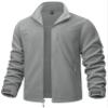 TACVASEN Men's Winter Fleece Jacket Zip Up Warm Tactical Jacket with Pockets Lightweight Coats Polar Fleece Casual Hiking Outdoor Hunting Light Grey L view 1
