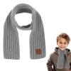 Abeillo Warm Kids Winter Knit Scarves Soft Knitted Neck Warmer Scarf Warm Scarves Wrap for Boys Girls(Grey) view 1