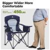 ALPHA CAMP Heavy Duty Camping Chair 500 LBS Capacity, Oversized Folding Chair for Heavy People, Padded Portable Outdoor Chair with Cooler Bag & Cup Holder for Camping, Fishing, Beach,Blue,2PC view 3