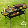 Thallike Portable Folding Grill Table, Lightweight Height Adjustable,Camping Picnic Table with Mesh Desktop and Mesh Bag for Outdoor for Picnic,Camping,BBQ,Beach (3.8 * 1.3FT) view 2