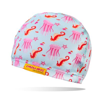 Cheekaaboo Kids Swim Cap | Soft Stretch Spandex Quick-Dry Fabric | Comfortable Toddler Swimming Cap for Boys & Girls 2-8 Years