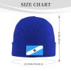 Flag of Madison Wisconsin Beanie Hat for Men Women Winter Warm Knit Hats Ski Hat Skull Cap Blue view 3