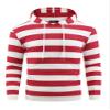 Lars Amadeus Red White Striped Sweatshirt for Men's Long Sleeves Drawstring Pullover Hooded Sweatshirts Hoodie X-Large Red White view 1