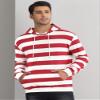 Lars Amadeus Red White Striped Sweatshirt for Men's Long Sleeves Drawstring Pullover Hooded Sweatshirts Hoodie X-Large Red White view 2