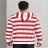 Lars Amadeus Red White Striped Sweatshirt for Men's Long Sleeves Drawstring Pullover Hooded Sweatshirts Hoodie X-Large Red White view 3