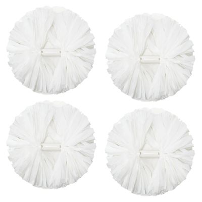 4Pcs Metallic Cheerleading Pom Poms, Creatiee 2 Pair Cheerleader Cheering Squad Pompoms for School Sports Dance Games Team Spirit Cheer (White)