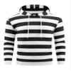 Lars Amadeus Black White Striped Sweatshirt for Men's Long Sleeves Drawstring Pullover Hooded Sweatshirts Hoodie XX-Large Black White view 1