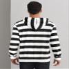 Lars Amadeus Black White Striped Sweatshirt for Men's Long Sleeves Drawstring Pullover Hooded Sweatshirts Hoodie XX-Large Black White view 3